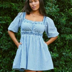 American Eagle Outfitters Striped Blue and White Woman’s Small Dress